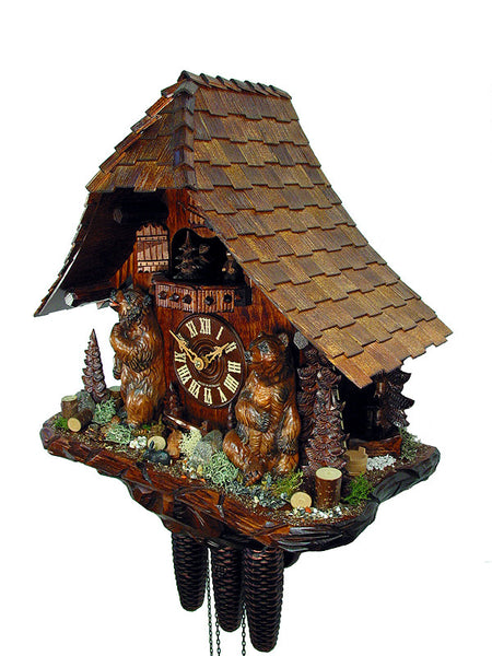  Cuckoo Clock - Chalet 8-day Bears cuckoo clock with music 47cm by August Schwer - Cuckoo Collections