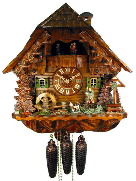  Cuckoo Clock - Chalet 8-day Bird Hunter cuckoo clock with music 41cm by August Schwer - Cuckoo Collections