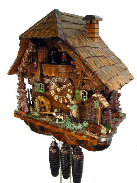  Cuckoo Clock - Chalet 8-day Bird Hunter cuckoo clock with music 41cm by August Schwer - Cuckoo Collections