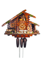  Cuckoo Clock - Chalet 8-day Block House & Woodchopper with music 36cm by August Schwer - Cuckoo Collections