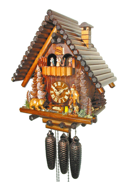  Cuckoo Clock - Chalet 8-day Block House cuckoo clock with music 38cm by August Schwer - Cuckoo Collections