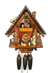  Cuckoo Clock - Chalet 8-day Block House with Geese Girl with music 40cm by August Schwer - Cuckoo Collections