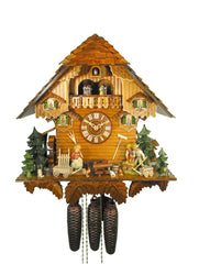  Cuckoo Clock - Chalet 8-day Coaster Wagon cuckoo clock with music 44cm by August Schwer - Cuckoo Collections