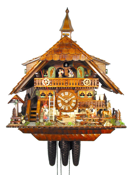  Cuckoo Clock - Chalet 8-day Gutach Valley Pony Ranch cuckoo clock with music 58cm by August Schwer - Cuckoo Collections