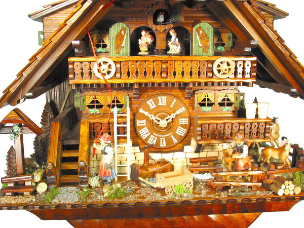  Cuckoo Clock - Chalet 8-day Gutach Valley Pony Ranch cuckoo clock with music 58cm by August Schwer - Cuckoo Collections