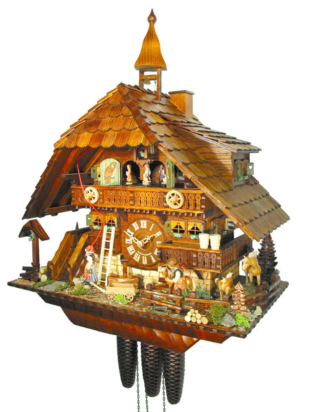  Cuckoo Clock - Chalet 8-day Gutach Valley Pony Ranch cuckoo clock with music 58cm by August Schwer - Cuckoo Collections