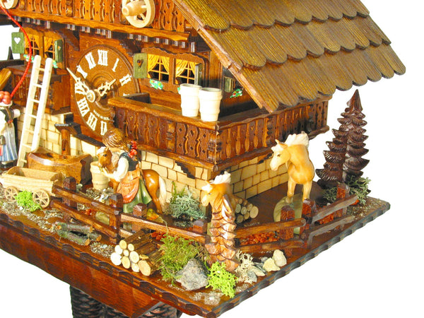  Cuckoo Clock - Chalet 8-day Gutach Valley Pony Ranch cuckoo clock with music 58cm by August Schwer - Cuckoo Collections