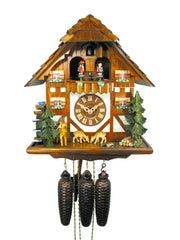  Cuckoo Clock - Chalet 8-day Leaping Deer cuckoo clock with music 34cm by August Schwer - Cuckoo Collections