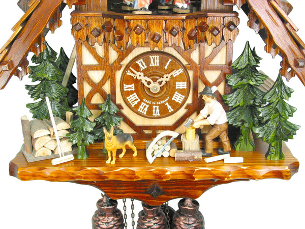  Cuckoo Clock - Chalet 8-day Timerframe House & Wood Chopper cuckoo clock  with music 40cm by August Schwer - Cuckoo Collections
