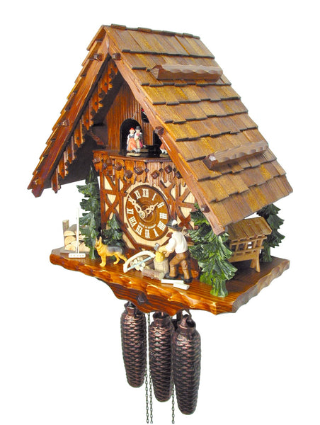  Cuckoo Clock - Chalet 8-day Timerframe House & Wood Chopper cuckoo clock  with music 40cm by August Schwer - Cuckoo Collections