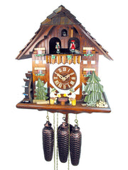  Cuckoo Clock - Chalet 8-day Two Beerdrinkers cuckoo clock with music 33cm by August Schwer - Cuckoo Collections