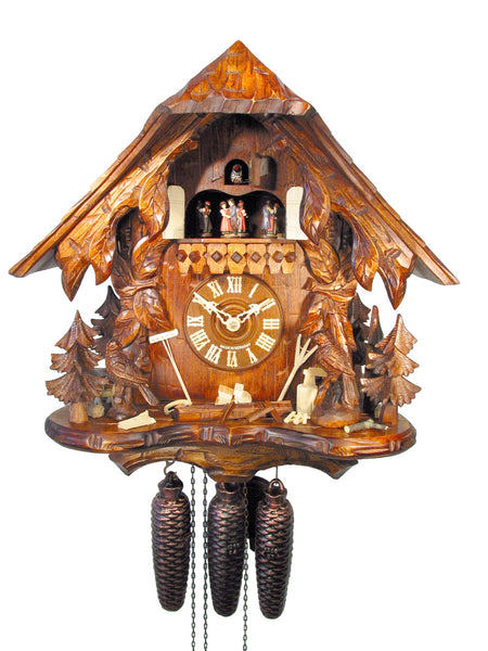  Cuckoo Clock - Chalet 8-day Vines & Birds cuckoo clock with music 42cm by August Schwer - Cuckoo Collections