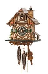 Chalet Style Black Forest 1-day cuckoo clock with moving chimney sweep 23 cm by Engstler