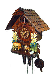  Cuckoo Clock - Chalet 1-day Gentian & Edelweiss cuckoo clock 26cm by August Schwer - Cuckoo Collections