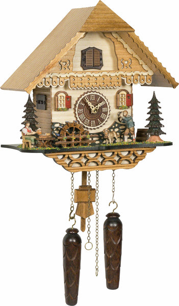  Cuckoo Clock - Chalet style quartz cuckoo clock with music moving wanderer & mill-wheel 30 cm by Trenkle Uhren - Cuckoo Collections