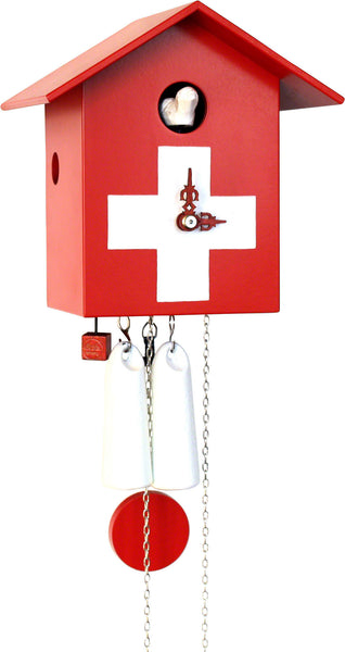  Cuckoo Clock - 'Bird Box' Modern Art Style Cuckoo Clock 1-day movement (Red) by Rombach & Haas - Cuckoo Collections