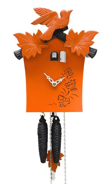  Cuckoo Clock - 'Traditional' Modern Art Style Cuckoo Clock 1 day movement (Orange) by Rombach & Haas - Cuckoo Collections