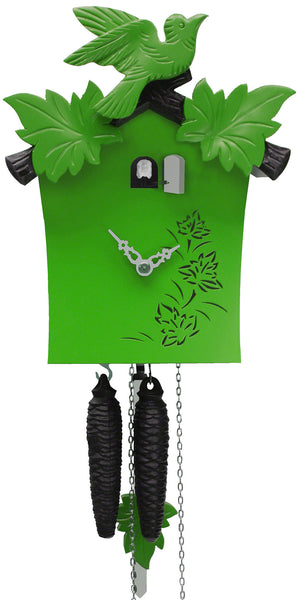  Cuckoo Clock - 'Traditional' Modern Art Style Cuckoo Clock 1 day movement (Green) by Rombach & Haas - Cuckoo Collections