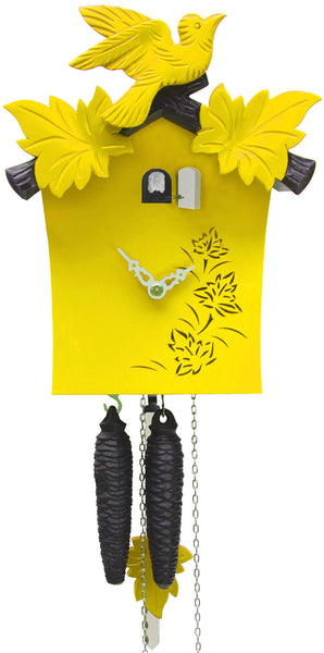  Cuckoo Clock - 'Traditional' Modern Art Style Cuckoo Clock 1 day movement (Yellow) by Rombach & Haas - Cuckoo Collections