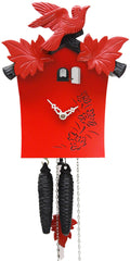  Cuckoo Clock - 'Traditional' Modern Art Style Cuckoo Clock 1 day movement (Red) by Rombach & Haas - Cuckoo Collections
