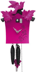  Cuckoo Clock - 'Traditional' Modern Art Style Cuckoo Clock 1 day movement (Pink) by Rombach & Haas - Cuckoo Collections