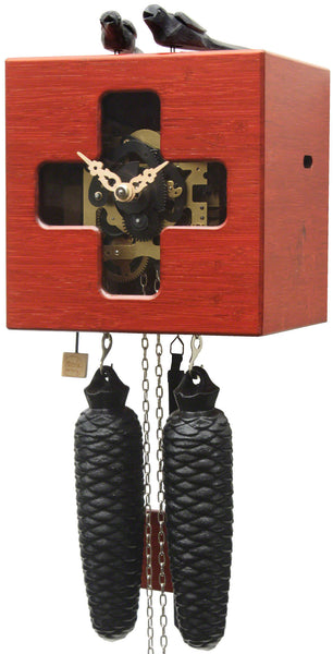  Cuckoo Clock - 'Steampunk v3' Modern Art Style Cuckoo Clock 8 day movement (Red) by Rombach & Haas - Cuckoo Collections