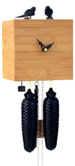  Cuckoo Clock - 'Bamboo' Modern Art Style Cuckoo Clock 8-day movement (Pinewood Varnished) by Rombach & Haas - Cuckoo Collections