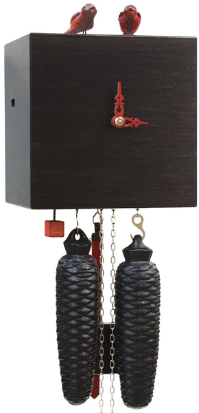  Cuckoo Clock - 'Bamboo' Modern Art Style Cuckoo Clock 8-day movement (Black) by Rombach & Haas - Cuckoo Collections