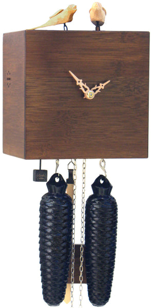  Cuckoo Clock - 'Bamboo' Modern Art Style Cuckoo Clock 8-day movement (Walnut) by Rombach & Haas - Cuckoo Collections