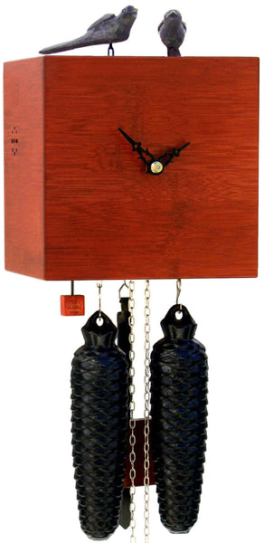  Cuckoo Clock - 'Bamboo' Modern Art Style Cuckoo Clock 8-day movement (Red) by Rombach & Haas - Cuckoo Collections