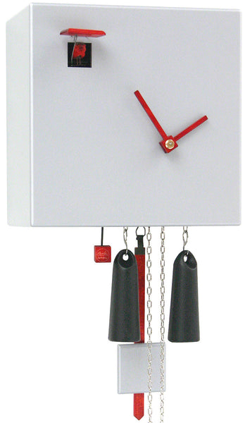  Cuckoo Clock - 'Cube' Modern Art Style Cuckoo Clock 8 day movement (White) by Rombach & Haas - Cuckoo Collections