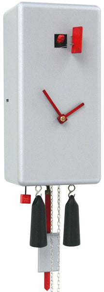  Cuckoo Clock - 'Classic Angular' Modern Art Style Cuckoo Clock 8 day movement (Silver)  by Rombach & Haas - Cuckoo Collections