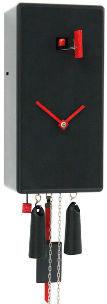  Cuckoo Clock - 'Classic Angular' Modern Art Style Cuckoo Clock 8 day movement (Black) by Rombach & Haas - Cuckoo Collections
