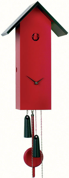  Cuckoo Clock - 'Bird House' Modern Art Style Cuckoo Clock 8-day movement (Red) by Rombach & Haas - Cuckoo Collections