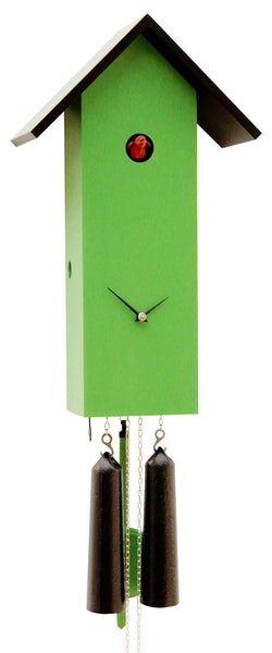  Cuckoo Clock - 'Bird House' Modern Art Style Cuckoo Clock 8-day movement (Green) by Rombach & Haas - Cuckoo Collections