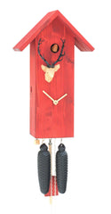  Cuckoo Clock - 'Bird House' Modern Art Style Cuckoo Clock 8-day movement (Red) by Rombach & Haas - Cuckoo Collections