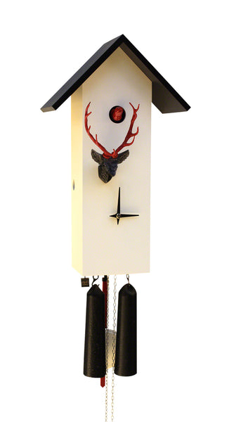  Cuckoo Clock - 'Bird House' Modern Art Style Cuckoo Clock 8-day movement (White, Black & Red) by Rombach & Haas - Cuckoo Collections
