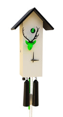  Cuckoo Clock - 'Bird House' Modern Art Style Cuckoo Clock 8-day movement (Gray, Green & Black) by Rombach & Haas - Cuckoo Collections