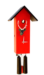  Cuckoo Clock - 'Bird House' Modern Art Style Cuckoo Clock 8-day movement (Red) by Rombach & Haas - Cuckoo Collections