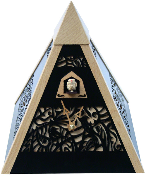  Cuckoo Clock - 'Pyramid' Modern Art Style Cuckoo Clock Quartz (Black) by Rombach & Haas - Cuckoo Collections