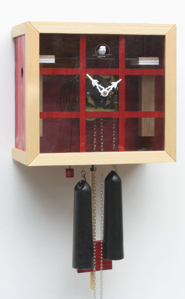  Cuckoo Clock - 'Steampunk v1' Modern Art Style Cuckoo Clock 8 day movement (Red) by Rombach & Haas - Cuckoo Collections