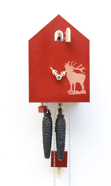  Cuckoo Clock - 'Free Bird' Modern Art Style Cuckoo Clock 1-day movement (Red) by Rombach & Haaas - Cuckoo Collections