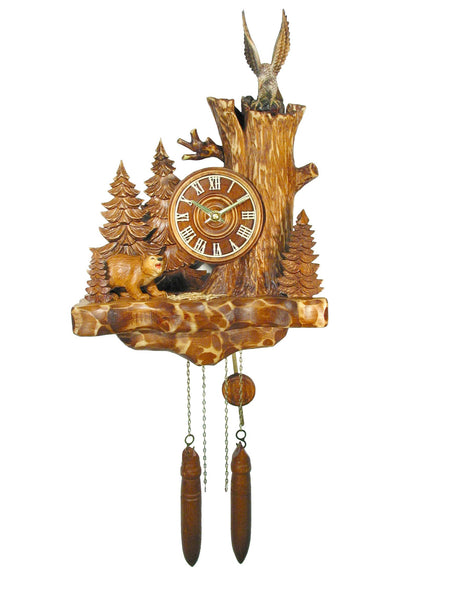  Cuckoo Clock - Old Qaks Quartz Bear & Eagle cuckoo clock 39cm by August Schwer - Cuckoo Collections