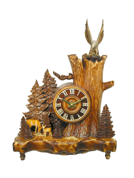  Cuckoo Clock - Old Qaks Quartz Deer & Eagle cuckoo clock 37cm by August Schwer - Cuckoo Collections