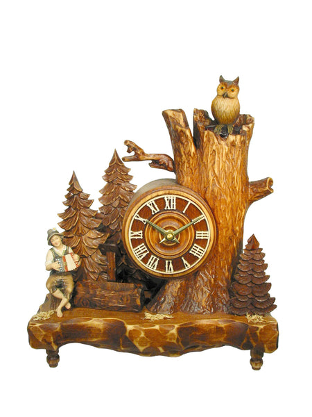  Cuckoo Clock - Old Qaks Quartz Musician & Owl cuckoo clock 33cm by August Schwer - Cuckoo Collections