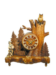  Cuckoo Clock - Old Qaks Quartz Musician & Owl cuckoo clock 33cm by August Schwer - Cuckoo Collections