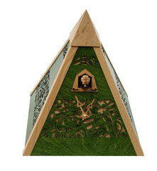  Cuckoo Clock - 'Pyramid' Modern Art Style Cuckoo Clock Quartz (Green) by Rombach & Haas - Cuckoo Collections