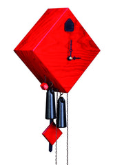  Cuckoo Clock - 'Rhombus' Modern Art Style Cuckoo Clock 1 day movement (Red) by Rombach & Haas - Cuckoo Collections