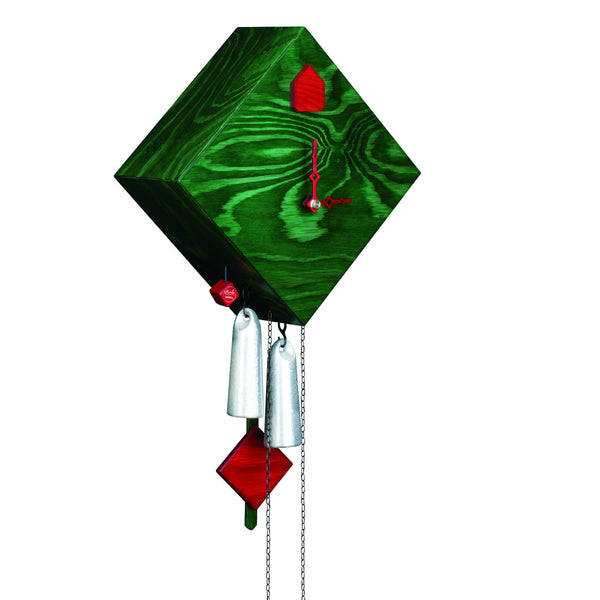  Cuckoo Clock - 'Rhombus' Modern Art Style Cuckoo Clock 1-day movement (Green) by Rombach & Haas - Cuckoo Collections