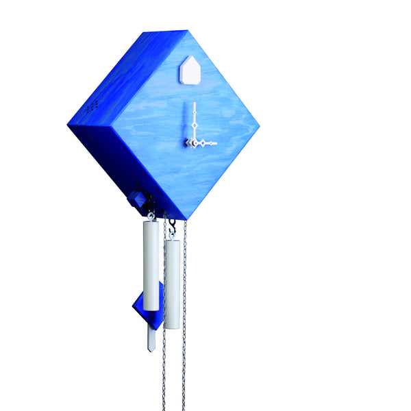  Cuckoo Clock - 'Rhombus' Modern Art Style Cuckoo Clock 1-day movement (Blue) by Rombach & Haas - Cuckoo Collections